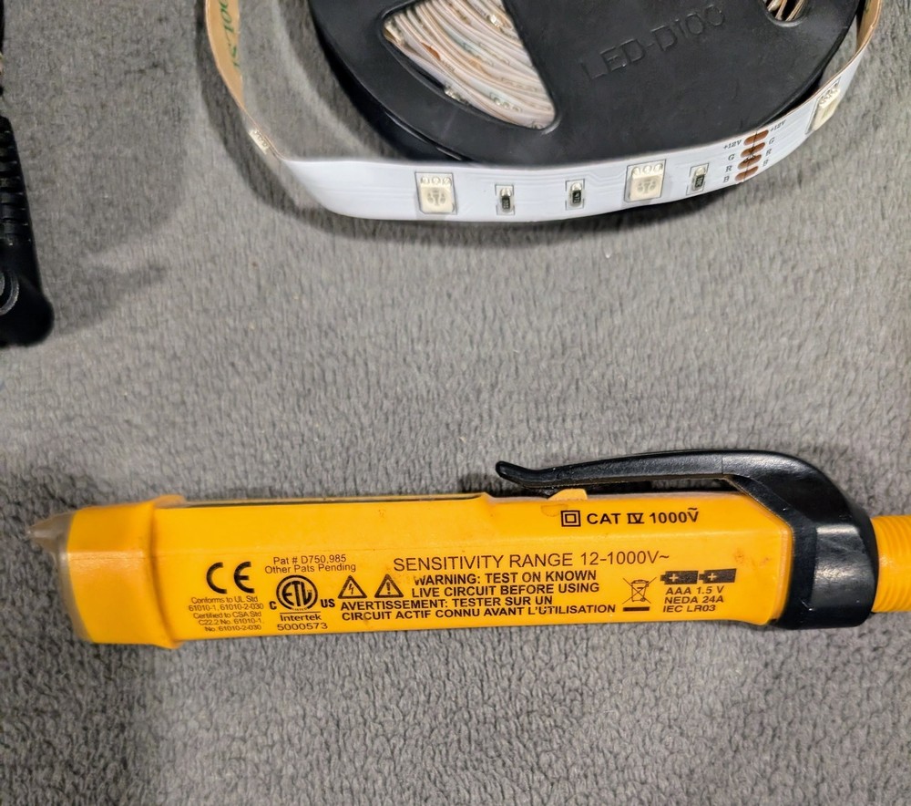 Misc Electronics Lot: Lenovo, Amazon, LED Strip, Klein Tester - UNTESTED