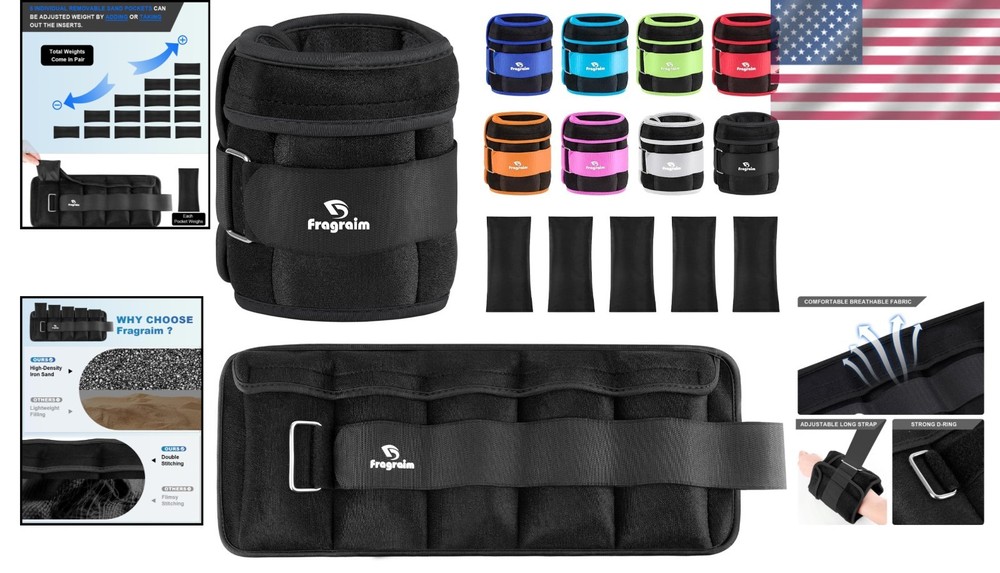Adjustable Ankle Weights 1-3 LBS with Removable Weights for Enhanced Performance