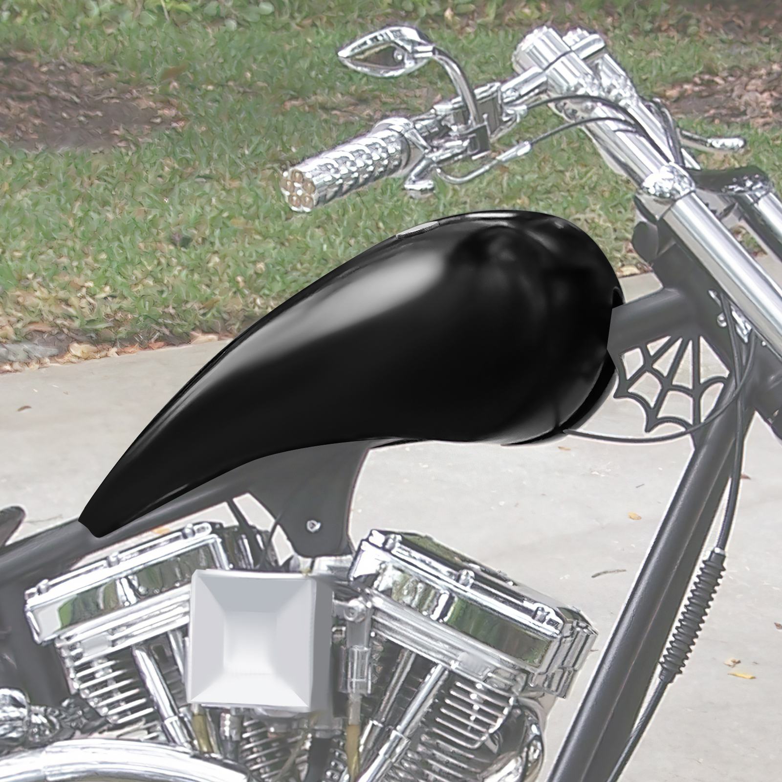 Custom 5" Stretched 4.5gal. Fuel Gas Tank Fit For Harley Chopper Motorcycle Bike
