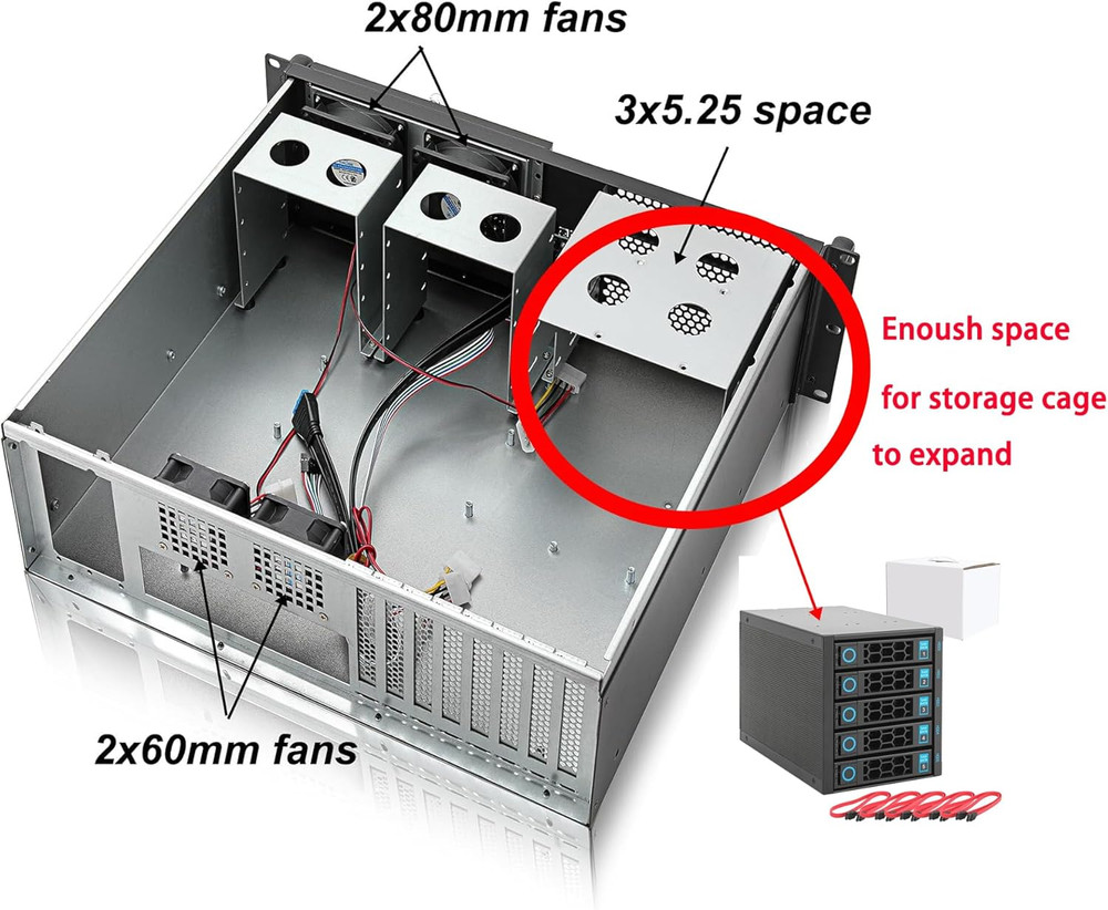 3U Rackmount Server Chassis Case with Easy Maintenance and Dust Filter