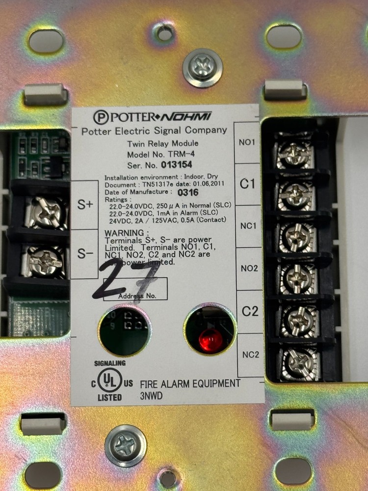 Potter TRM-4 Twin Relay Fire Alarm Module