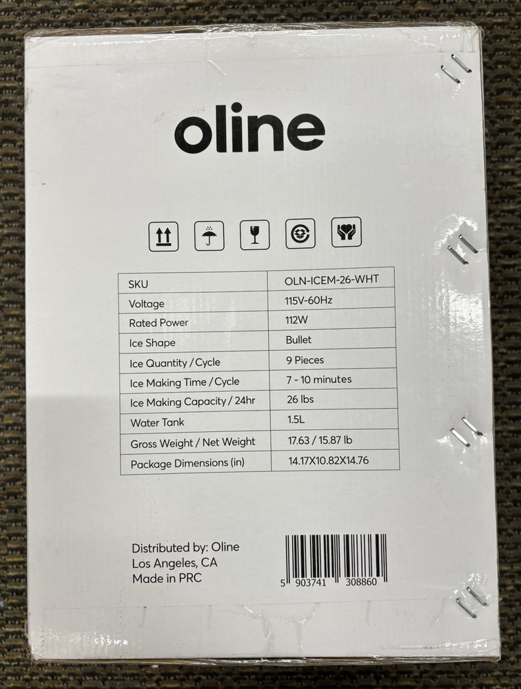 Oline White Portable Countertop Ice Maker