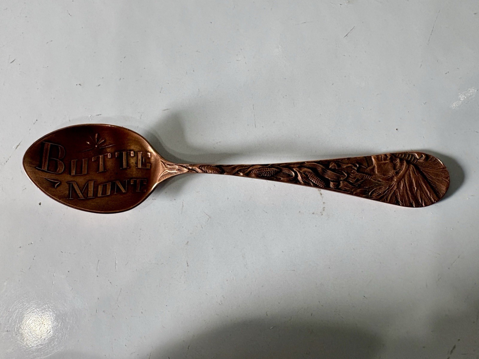 Butte Montana Copper Mining Town Souvenir Mail Opener And Tea Spoon Set.