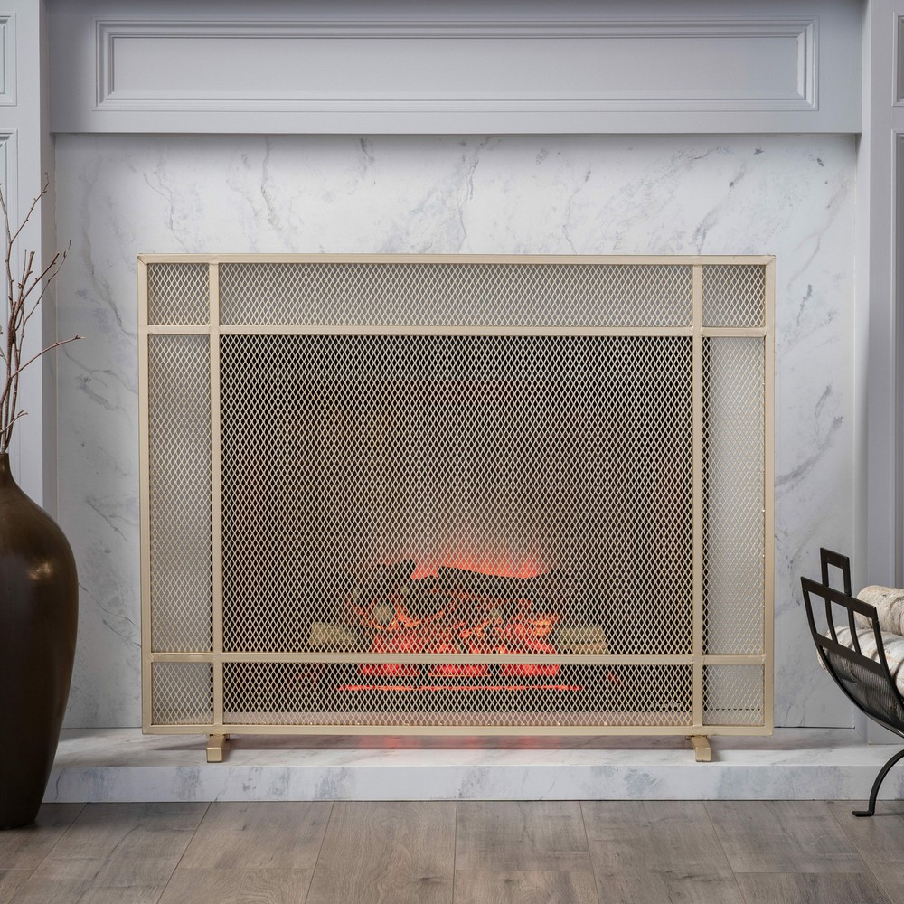 Markus Modern Single Panel Iron Firescreen