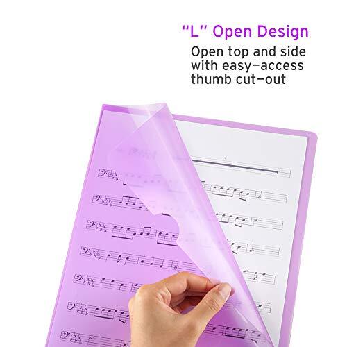 25 Pack Clear Document Folder Project Pockets, Clear Plastic Multicolored