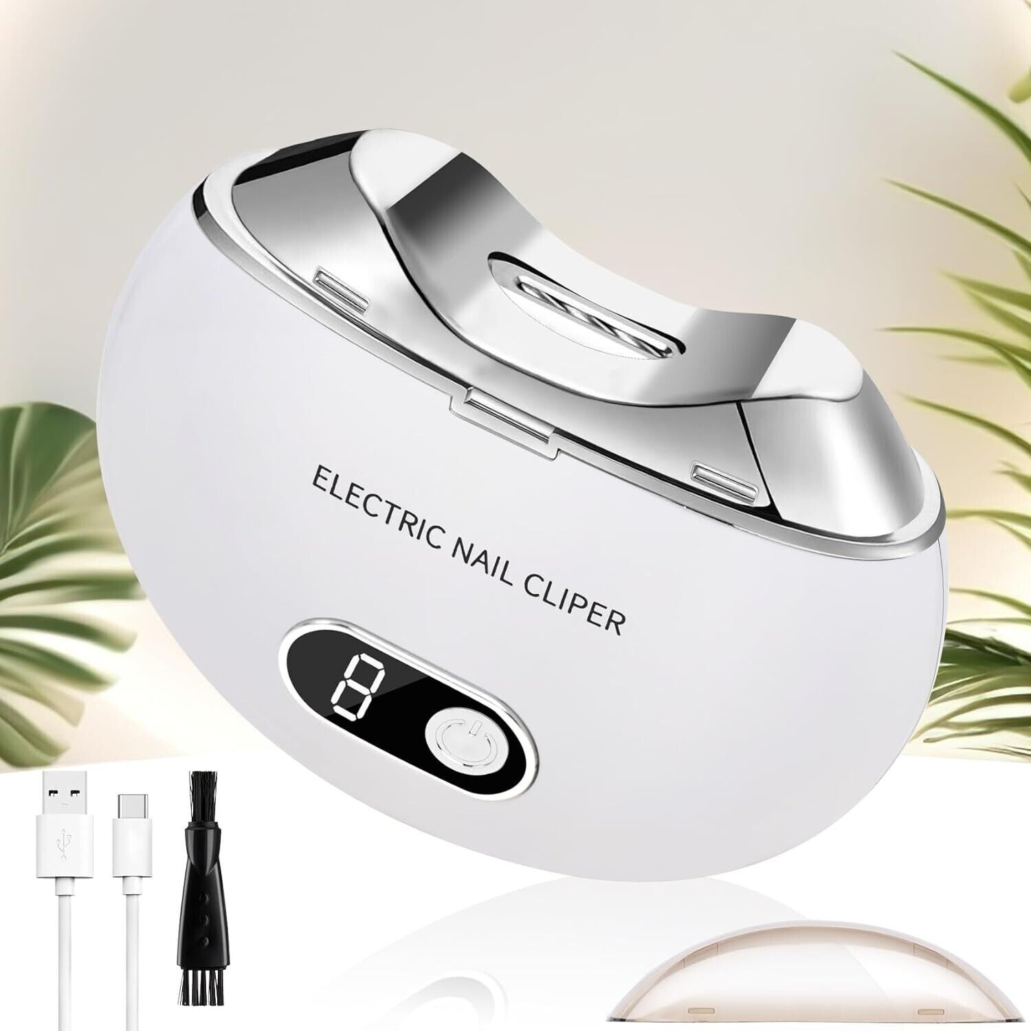 Safety Electric Automatic Nail Clippers Toe Thick Nails Cutter Pedicure White