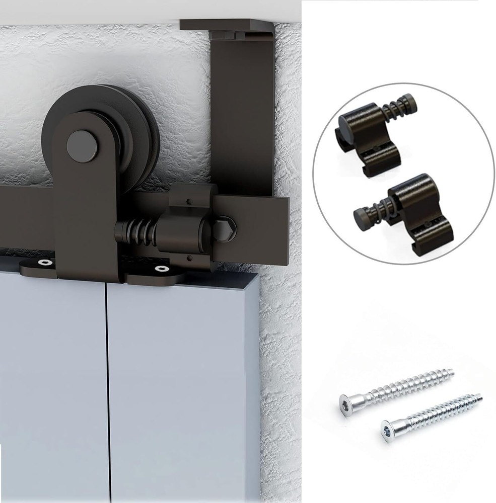 5FT Ceiling Mount Bracket Sliding Barn Door Hardware Kit ,T-shaped Single Door