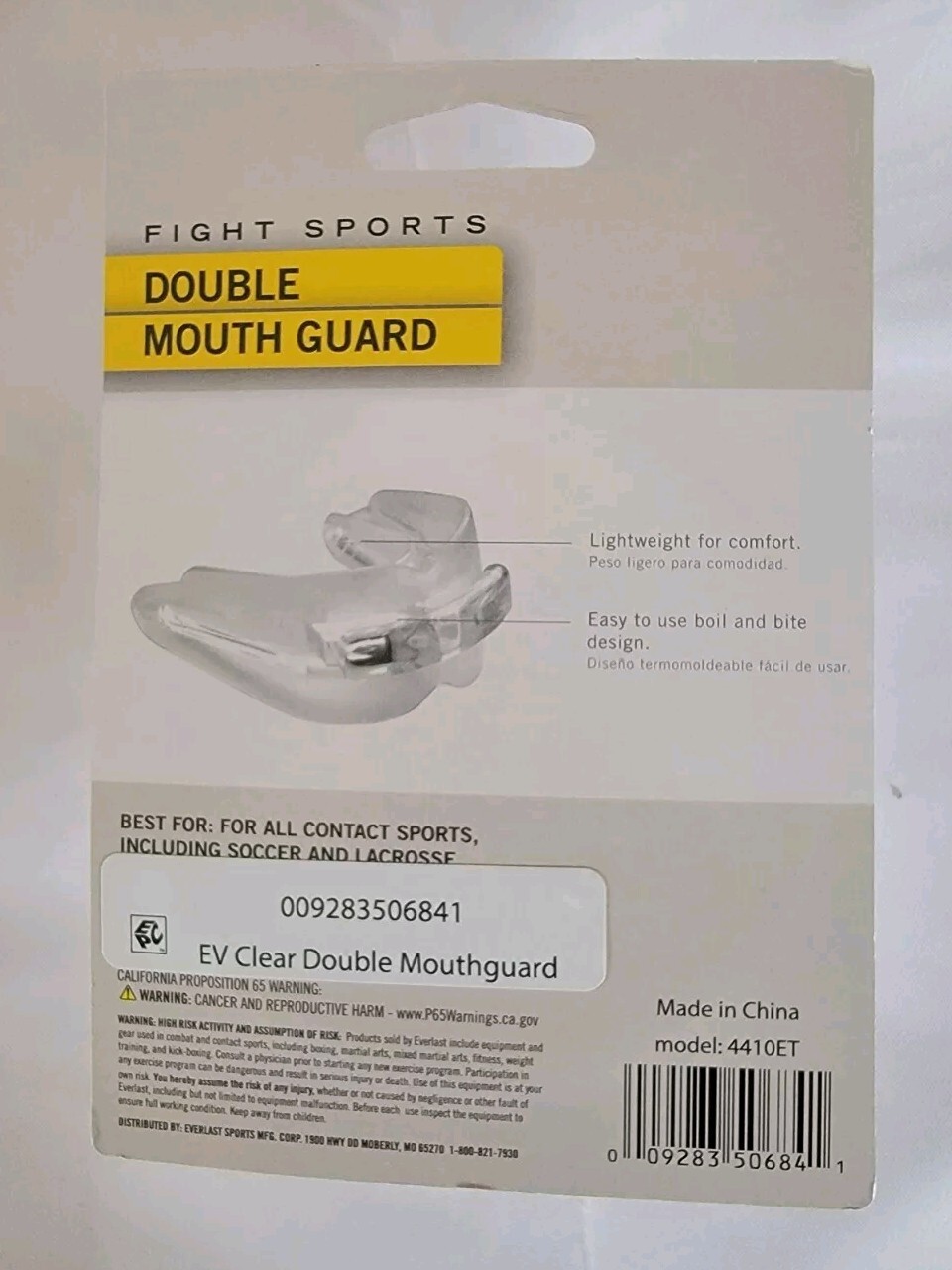 Everlast DOUBLE MOUTH GUARD Clear BOXING FIGHT CONTACT SPORT Lightweight Comfort