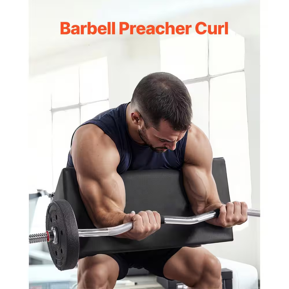 Preacher Curl Pad, Portable Preacher Pad, Space-Saving Bicep Exercise Support, E