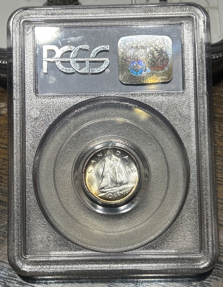 1946 Canada silver 10 cents PCGS MS64