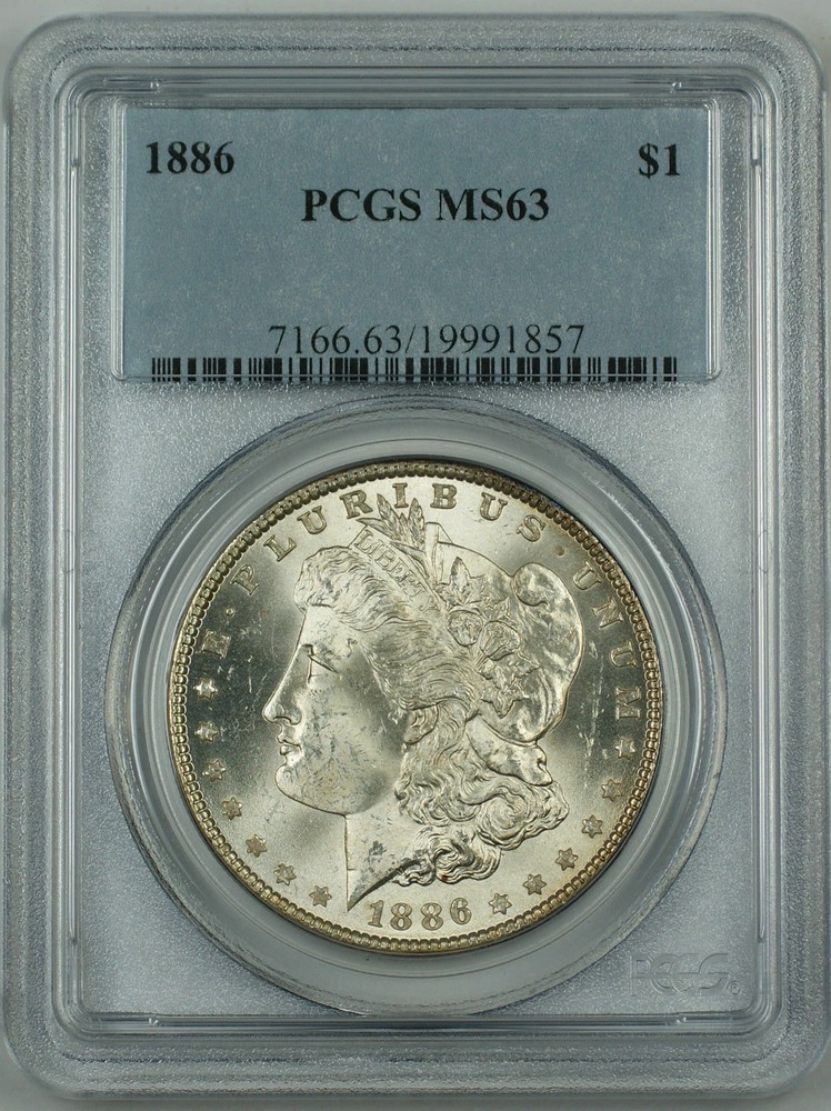 PCGS MS-63 Morgan Silver Dollar BU Coin