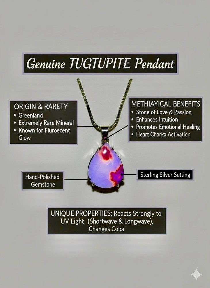 Fluorescent Stone Tugtupite Pendant