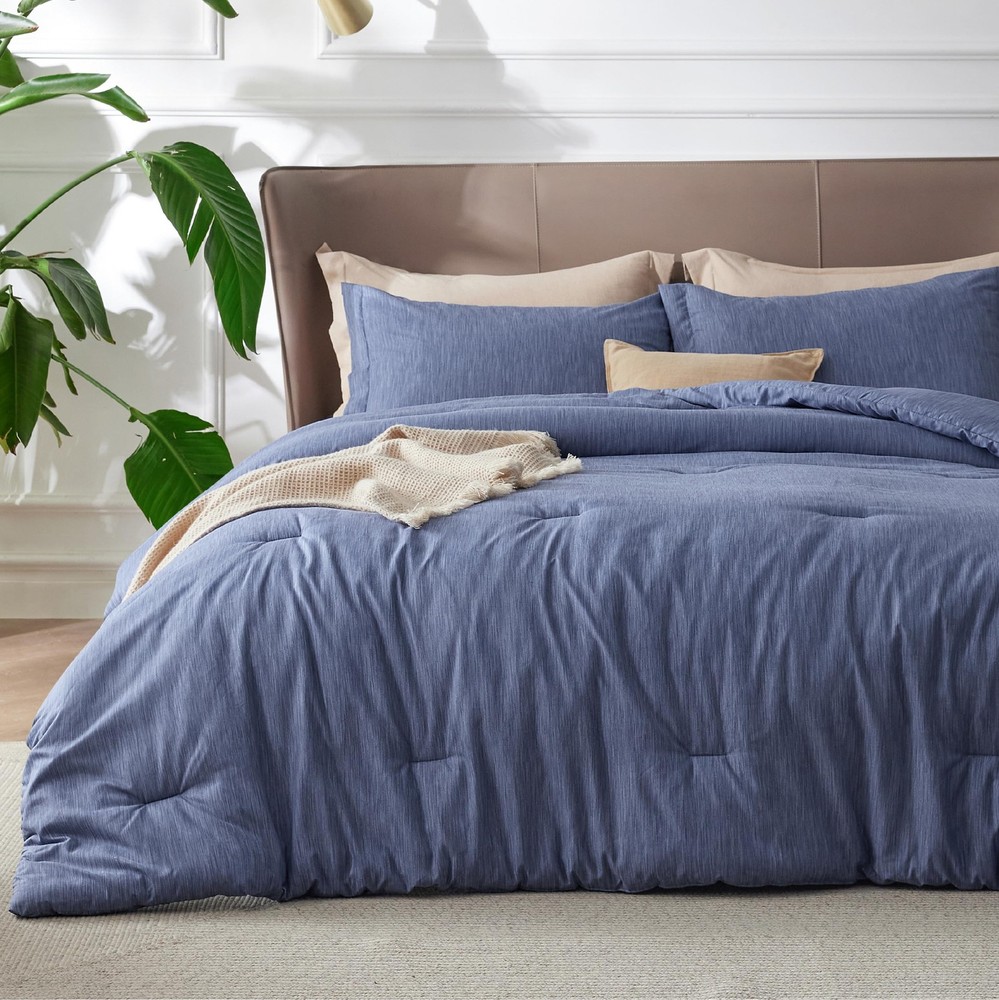 Bedsure King Size Comforter Set - Infinity Blue Soft King, 21 -