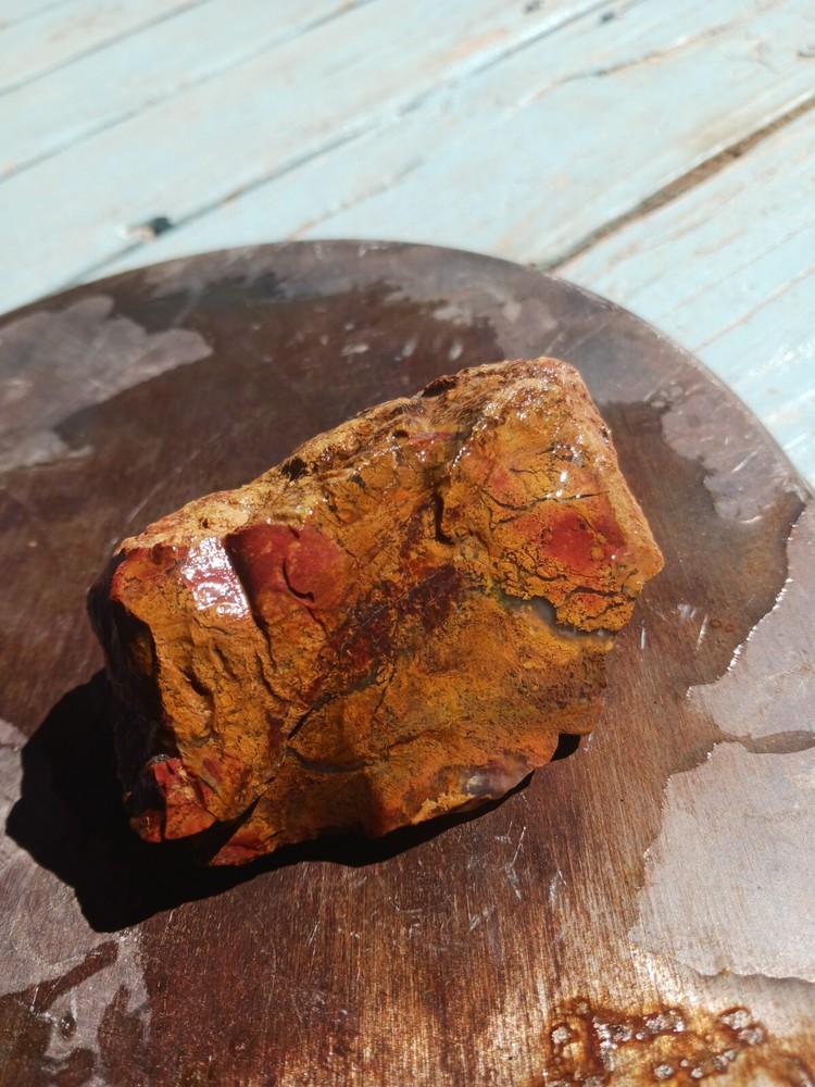 Jasper Agate With Silicized Veinlets Throughout Specimen Red Yellow Jasper