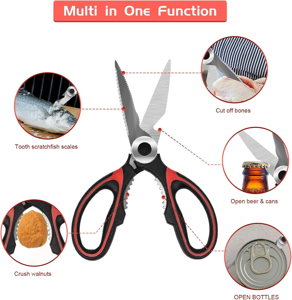 2-Pack Kitchen Scissors Heavy Duty, Premium Sharp Kitchen Shears for Food, Fish,
