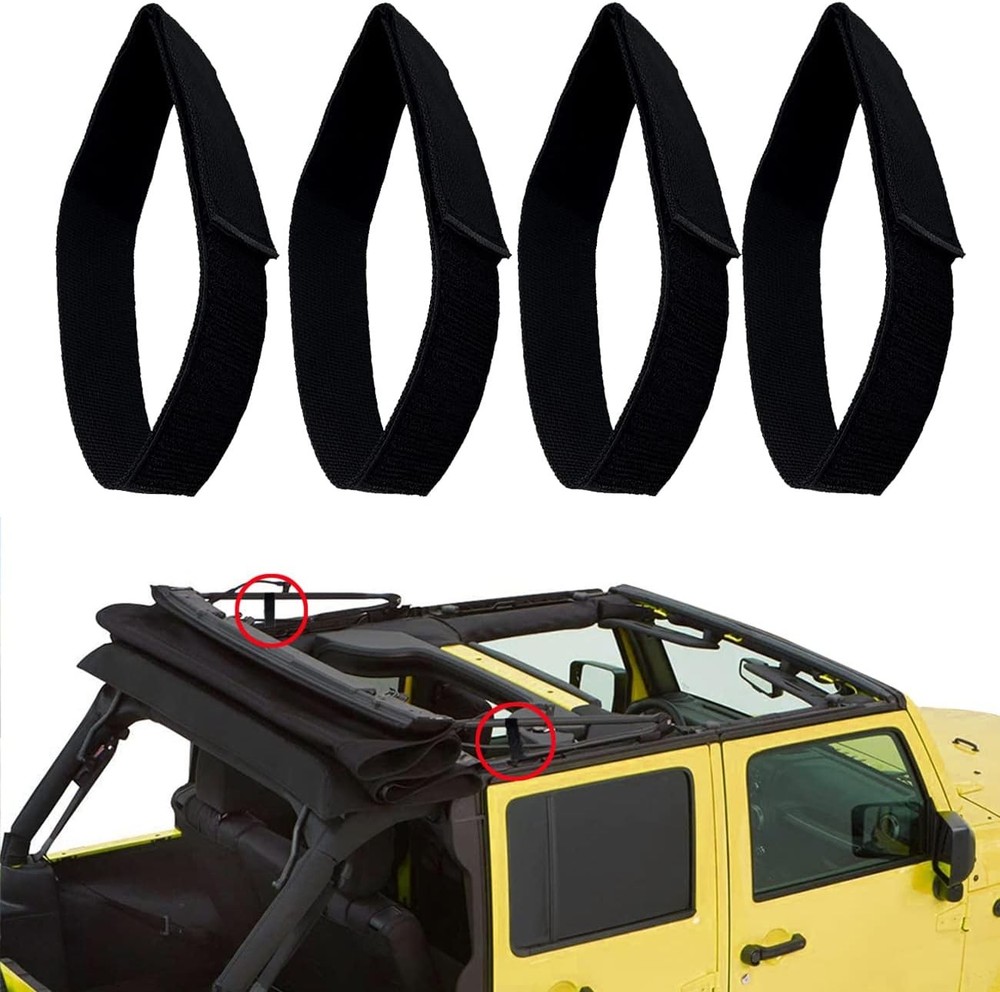 Jeep Soft Top Rear Window Tie Down Straps 4