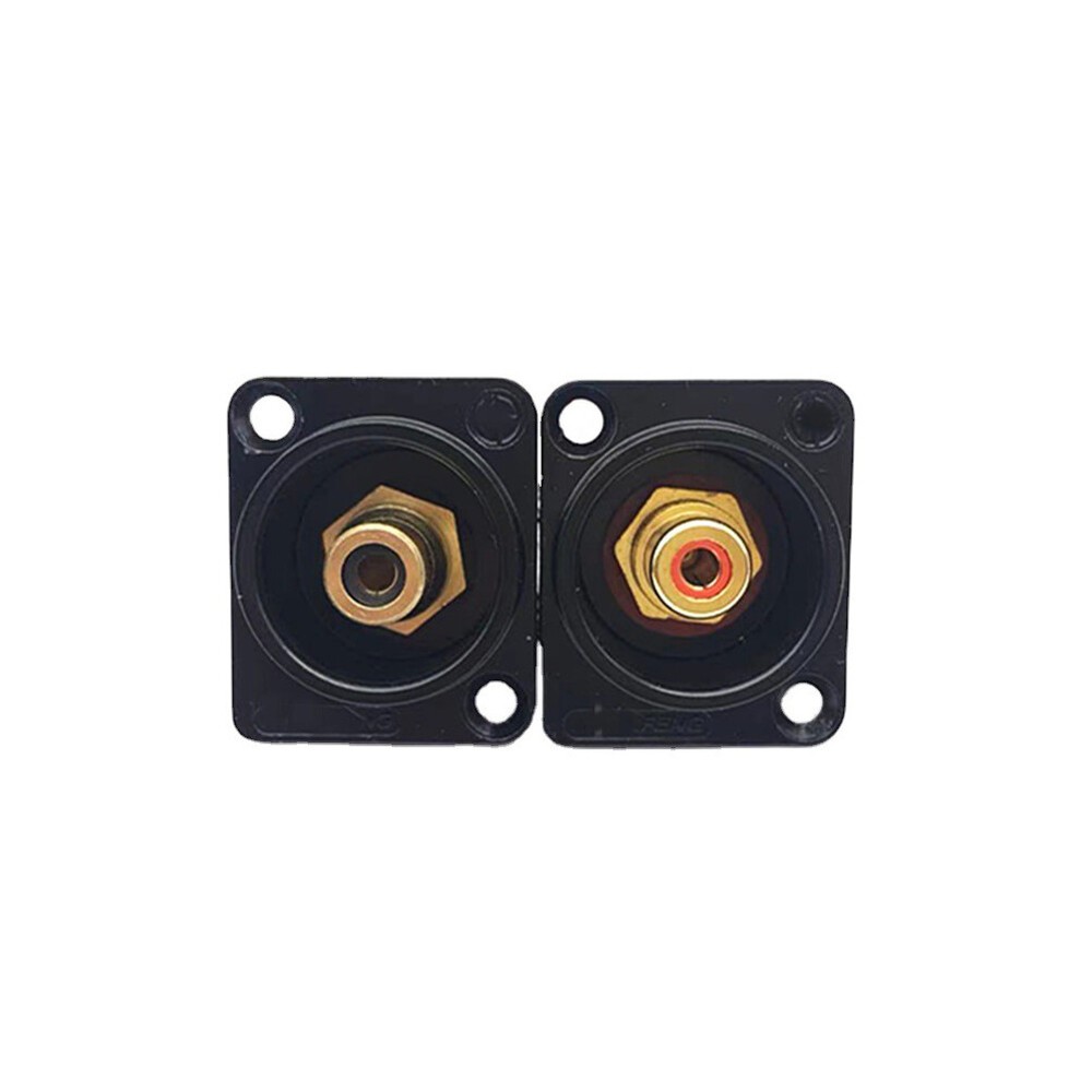2pcs Black Female RCA Panel Mount Socket Connector Base Plate Welding Base