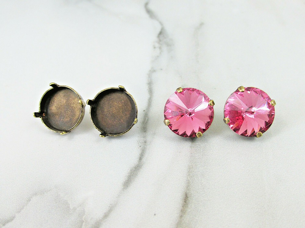 14mm Round | Classic Stud DIY Earring Bases |  (EE 66)