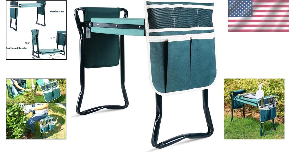 Lightweight Garden Stool with Tool Pockets