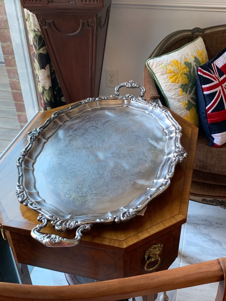 Gorham LARGE 26" Silver Plate Tray Model 1607 Rosewood Pattern