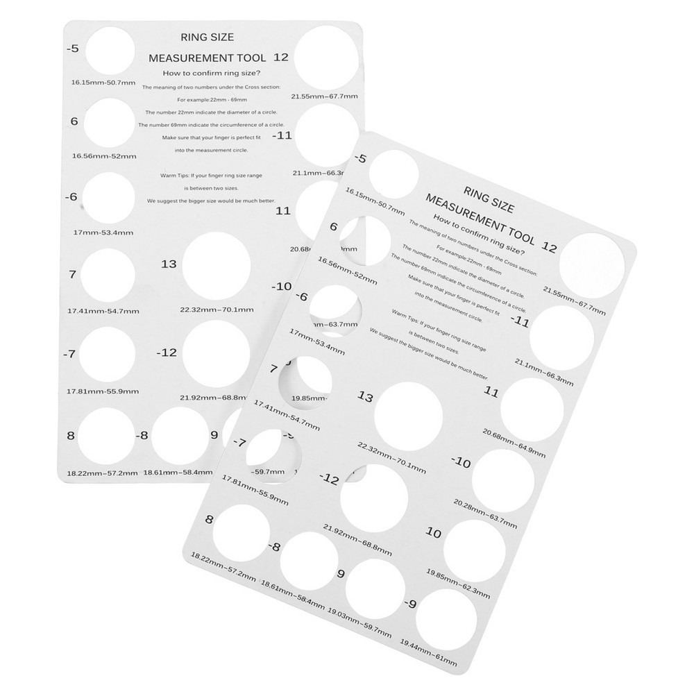 2 Pcs Ring Sizer Measuring Guide Chart Finger Measurer Making Tools