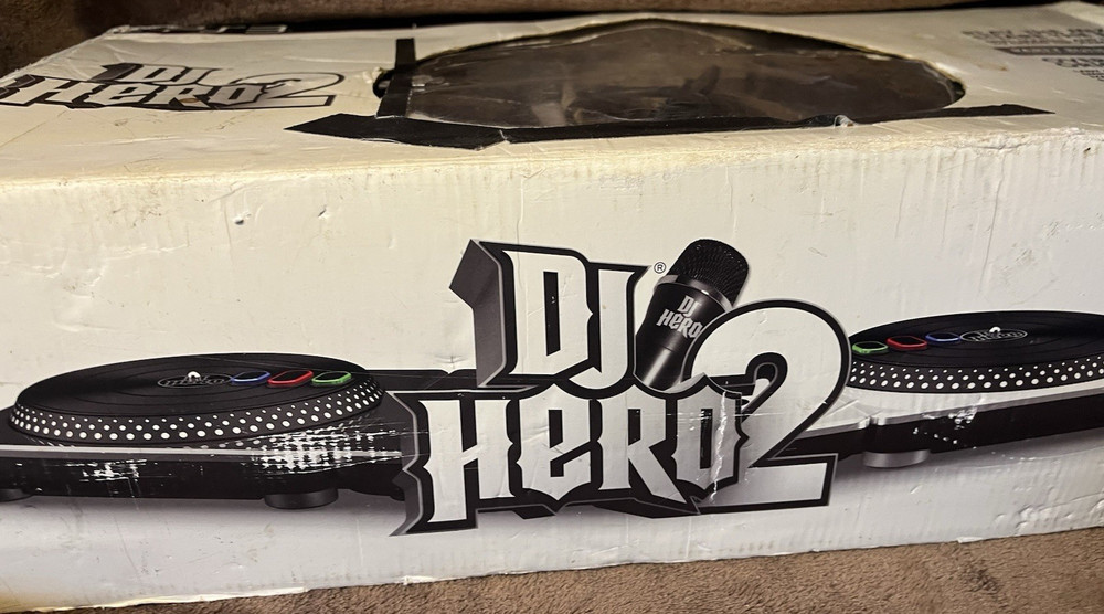 Activision DJ Hero 2 PS3 Bundle 2 Turntable Controllers Microphone Game