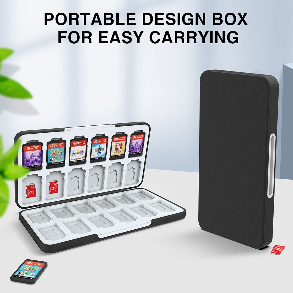 HEIYING Switch Game Card Case for Switch 2 & OLED & Lite,Portable Black Memory S