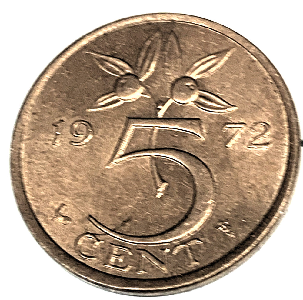 # C1824 NETHERLANDS COIN, FIVE CENT 1972