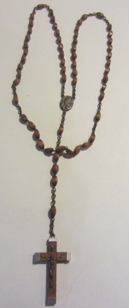 Vintage Rosary Hematite Black Square Beads plus bonus