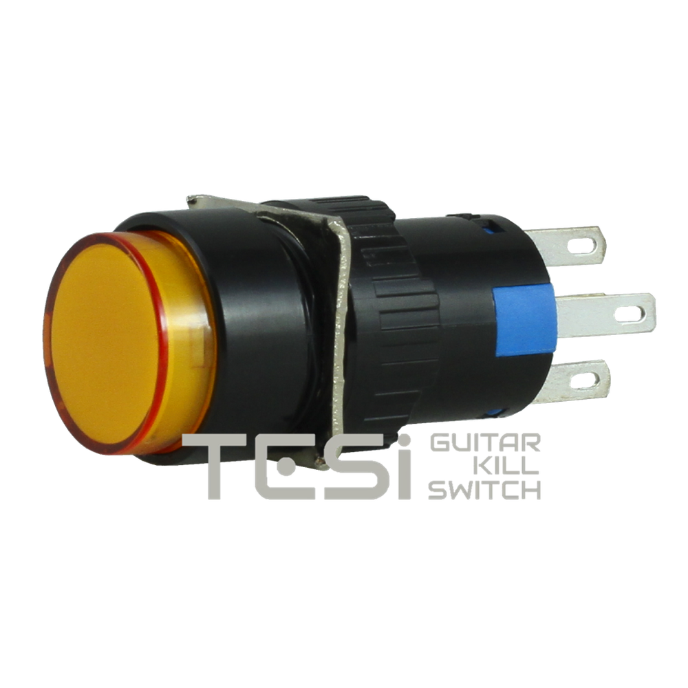 Tesi NELLI 16MM LED Pushbutton Momentary Guitar Kill Switch EVH Style Orange