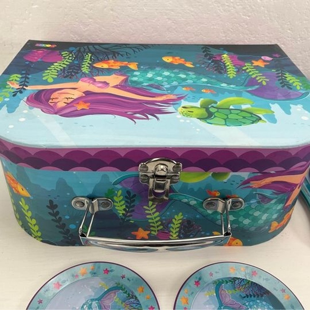 Mermaid Tin Teapot Set