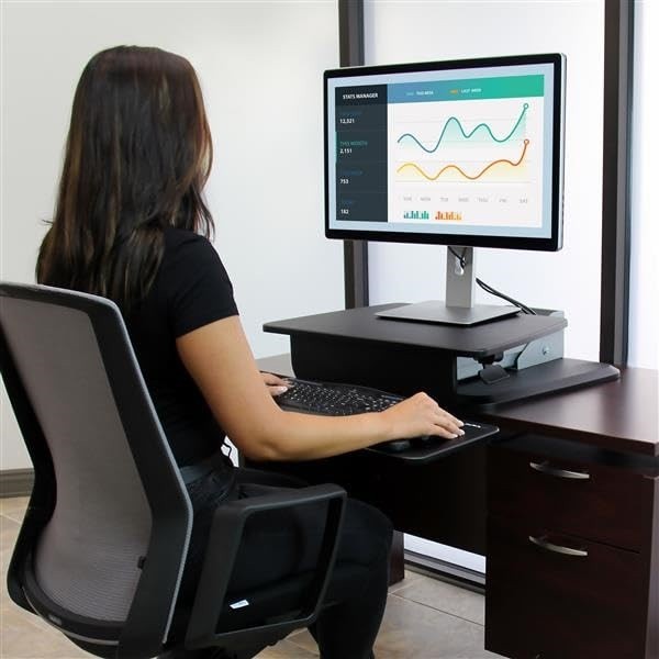 StarTech Sit-to-Stand Workstation w/Pneumatic Spring for One-Touch Adjustment