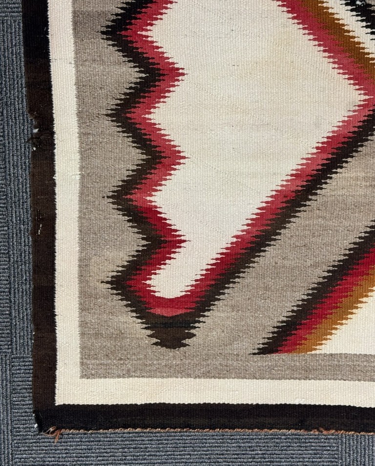 Antique Navajo Textiles Rug ca. 1920's Size 57" L x 41.5" W Hand Woven