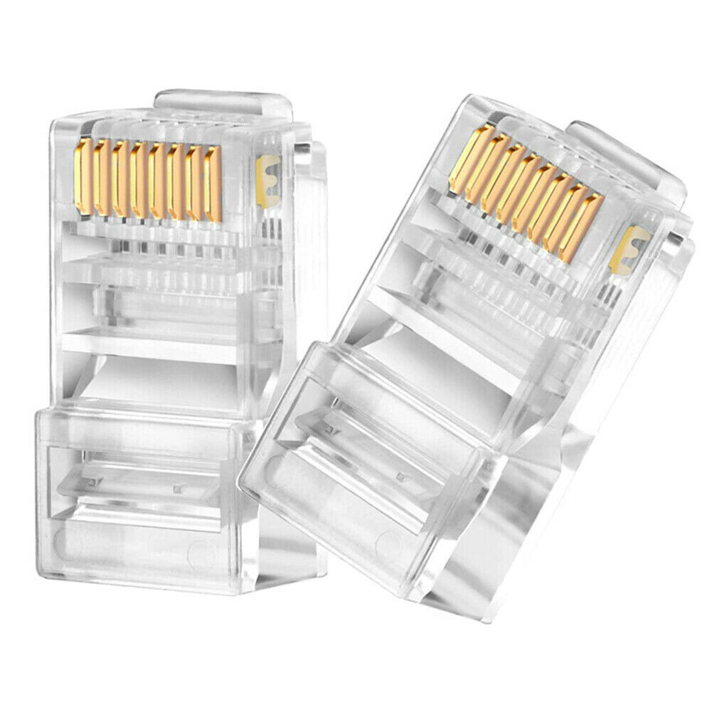 100 pcs RJ45 Pass Through Ethernet Modular Plug Cable Connector End 8P8C CAT6