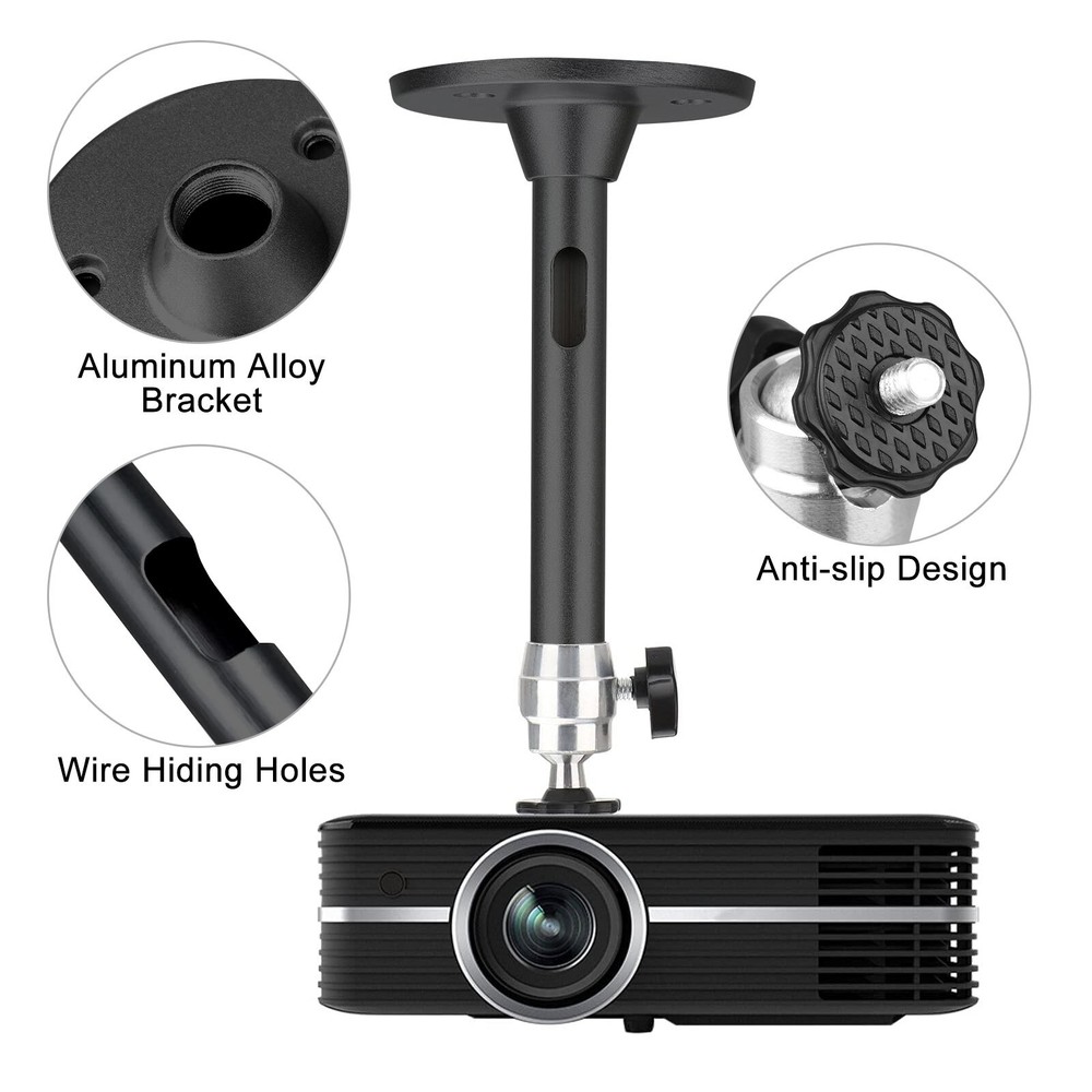 2X 18CM 360° Rotatable Universal Wall Ceiling Mount Stand For Mini Projector DVR