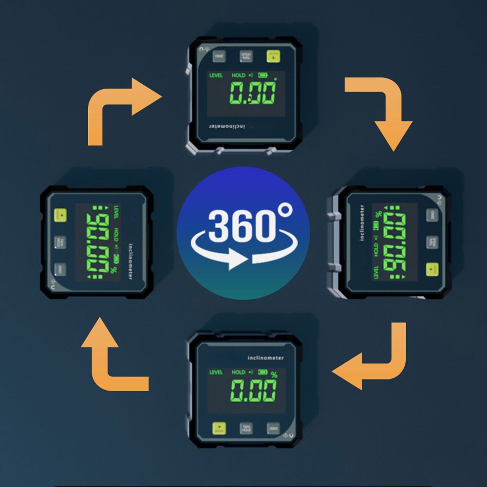Digital Angle Finder with Electronic Laser 4-Side Magnetic Angle Gauge US