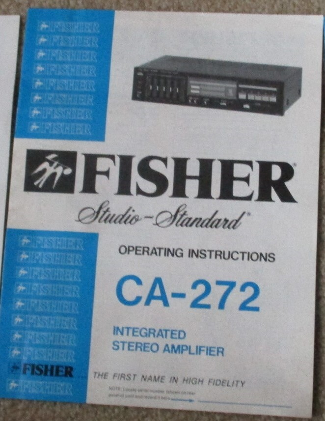 Fisher integrated stereo amplifier CA-272 Operating Instructions manual