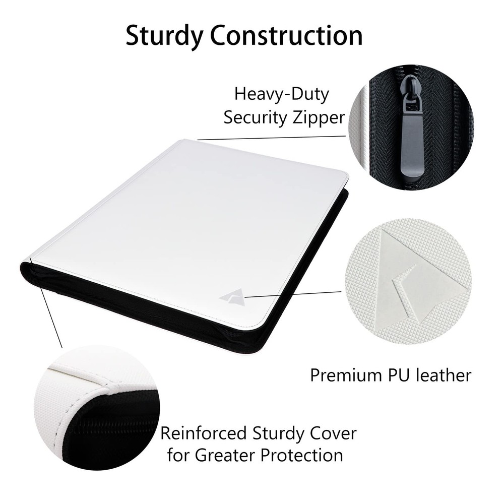 16 Pocket 1000+ Pockets Card Binder, Large Ringless Side Loading Pockets Trad...