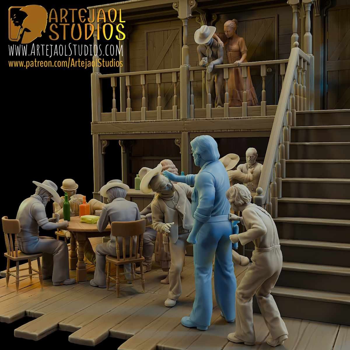 1/35 Scale Spaghetti Western 12 Figures Resin Model Kit