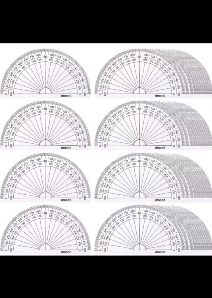 4 Inch Clear 180 Degree Protractor 10 Pack