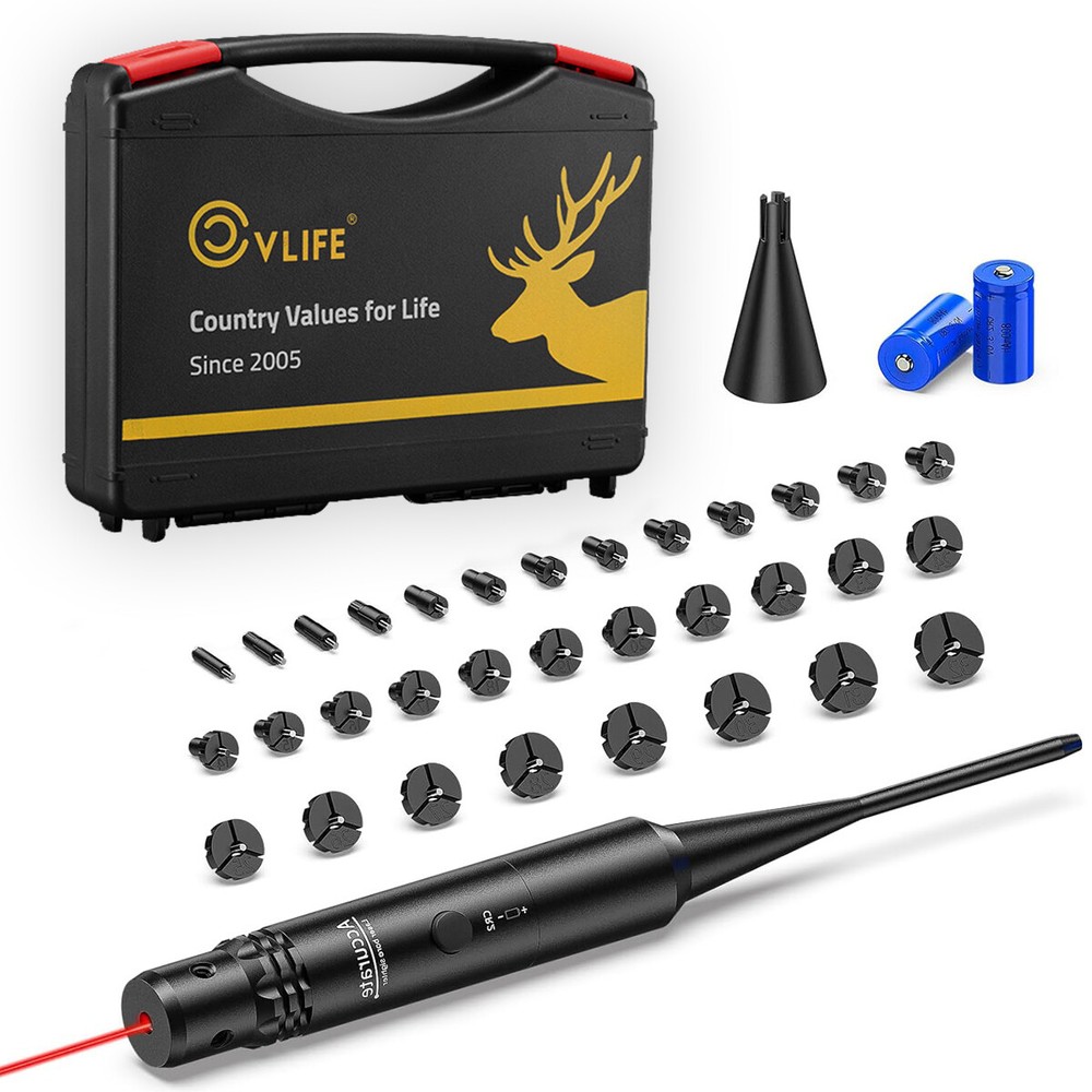 Professional Laser Bore Sight Kit For Multiple Caliber Upgraded Red Bore Sighter