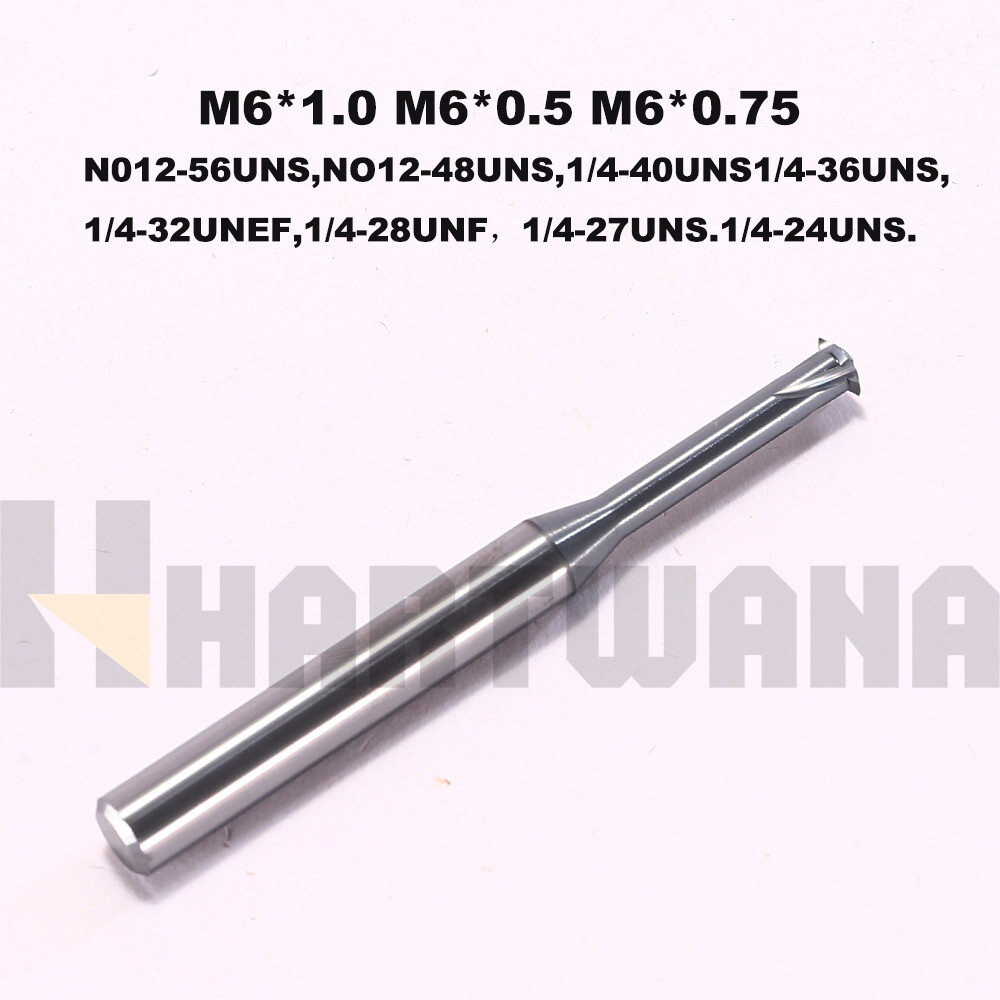 3PCS SINGLE PITCH THREAD M6X1.0 D4.85X20XD6X60X4T MILL - TiALN For 60 Degrees