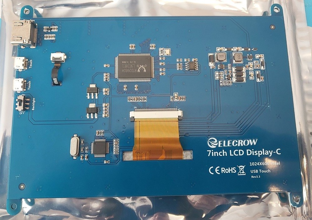 7" IPS LCD Touchscreen Display 1024x600 HDMI for Raspberry Pi