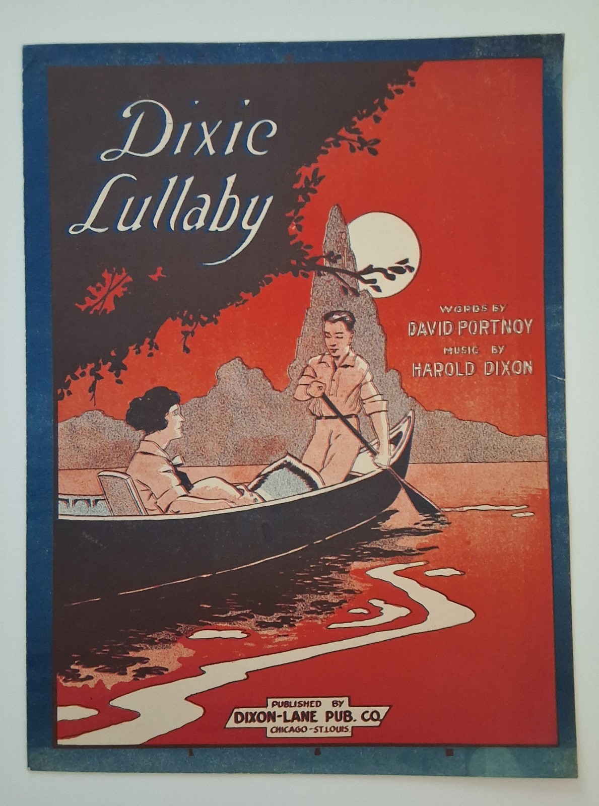 Antique Music Sheet Song Booklet - Dixie Lullaby - David Portnoy - Harold Dixon