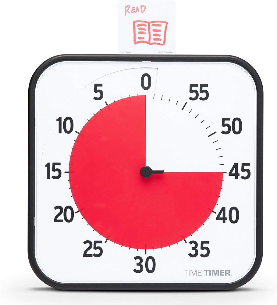 TIME TIMER 12 Inch Visual Timer 60 Minute Kids Desk Countdown Clock with Dry