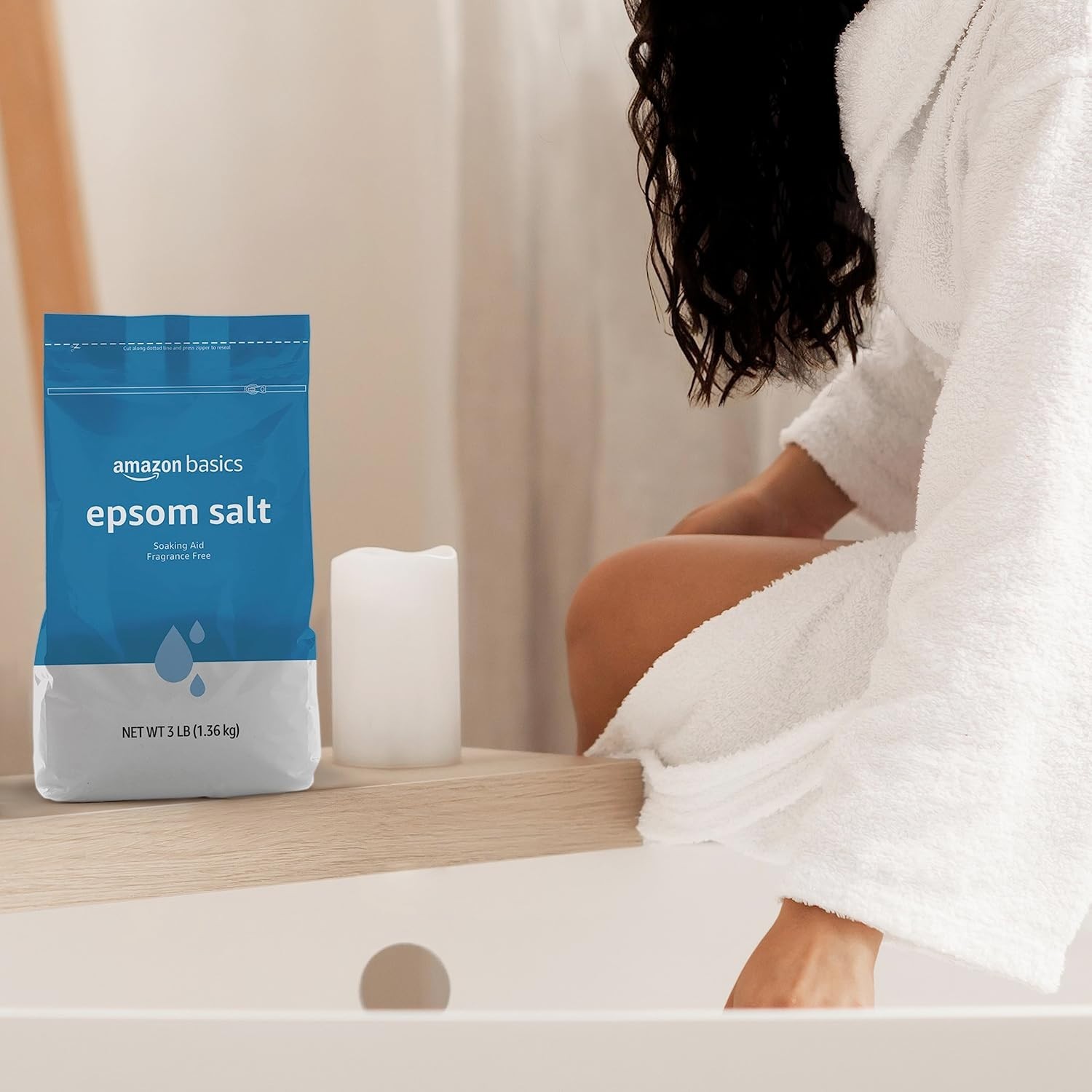 Epsom Salt Soak Unscented Magnesium Sulfate USP Muscle Relief Bath 48 oz, 3 lbs