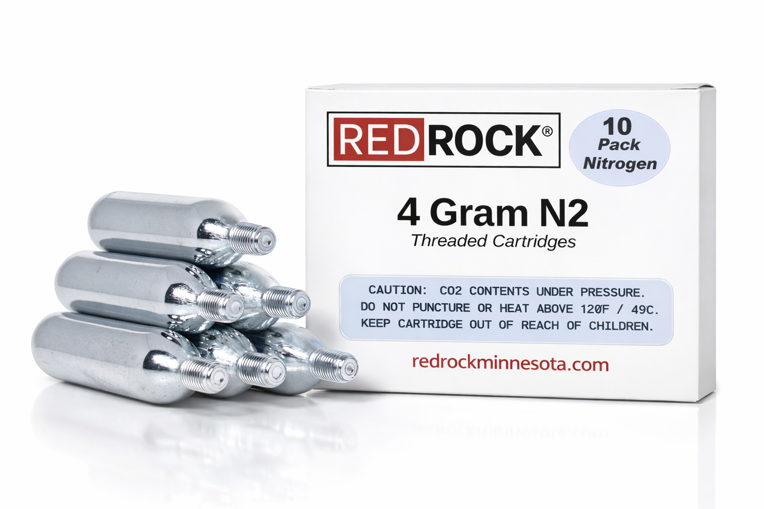 Redrock Nitrogen 4.1 gram Cartridges NITRO Coffee Beer Cold Brew Threaded 10-pk