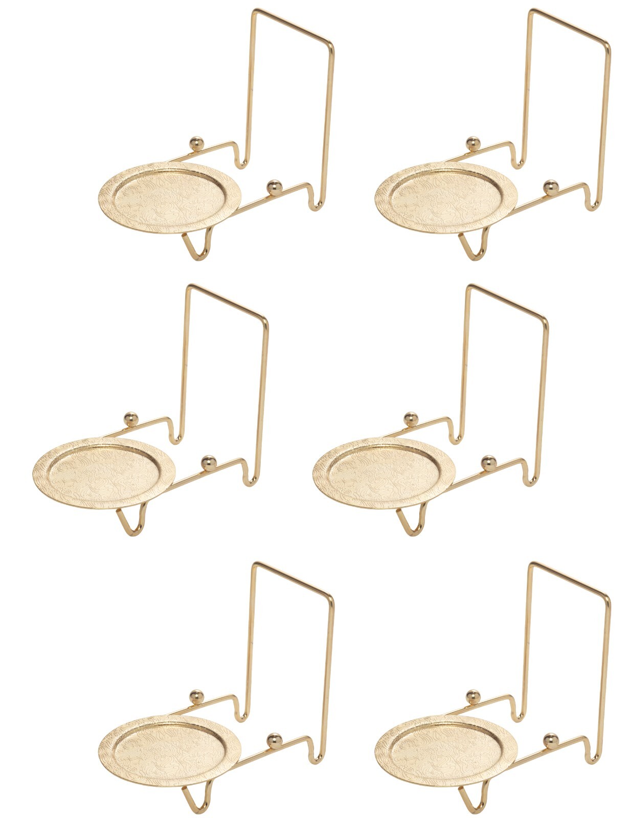 Etched Base Cup & Saucer Stand - Elegant Display Holder for Tea Sets | 6 Pack