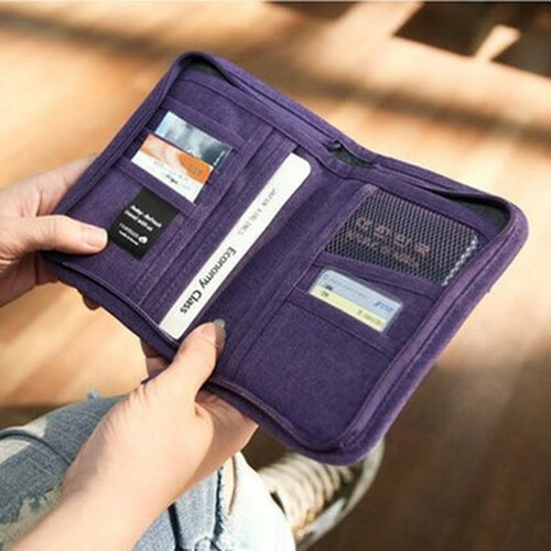 Multi-function Document Package Travel Passport Holder Multiple Card Wallet