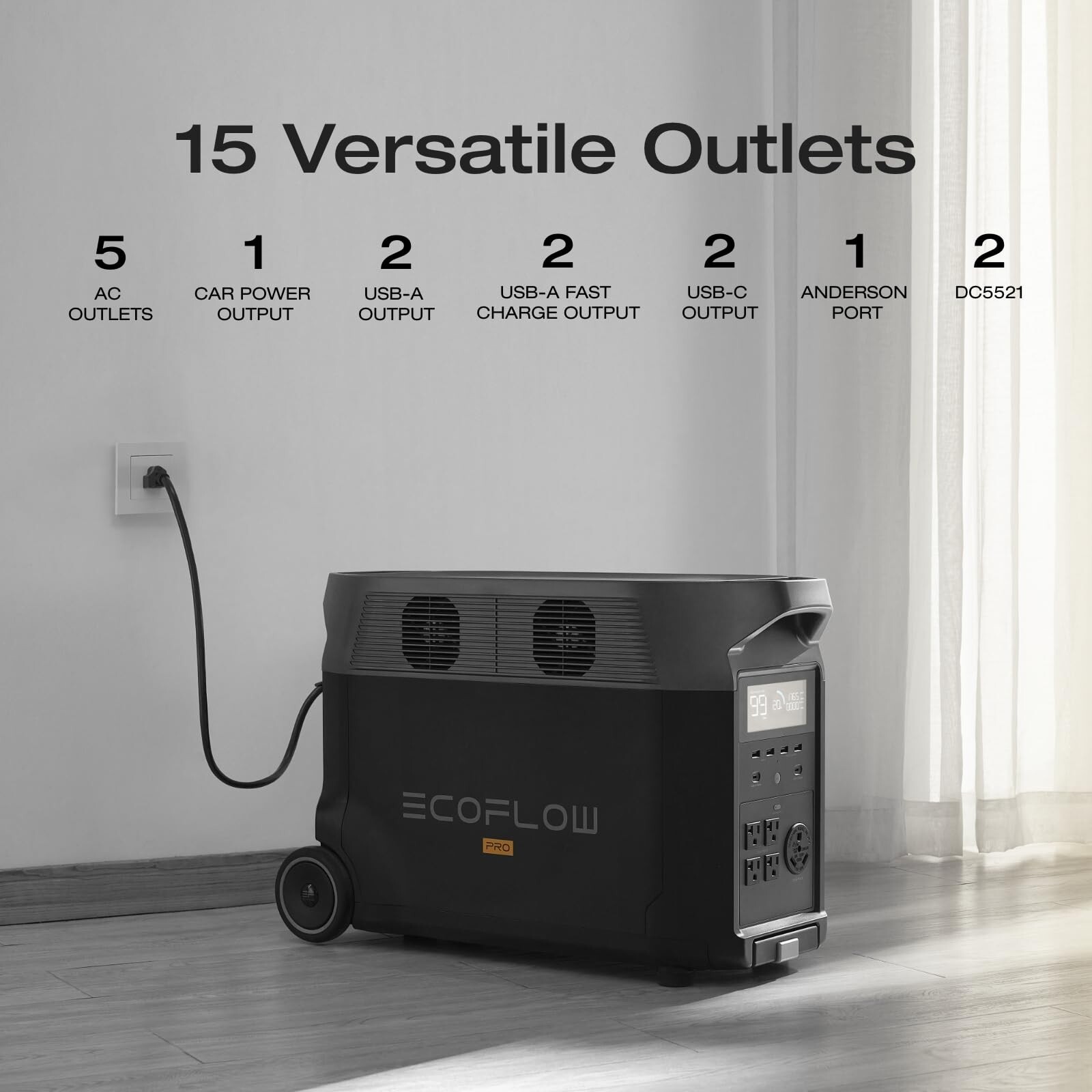 EcoFlow DELTA Pro 3600Wh Power Station Generator Certified Refurbished, LFP